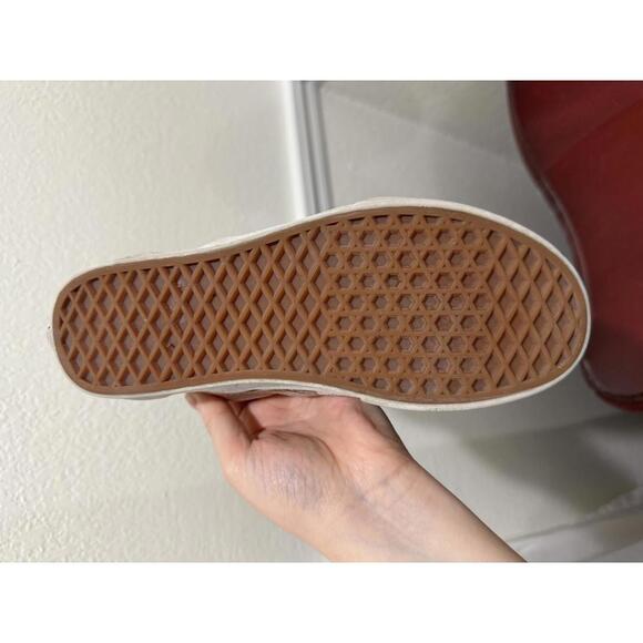 {SOLD} Vans Classic Slip-on White Taupe Checkerboard Canvas Skate Shoe- Size 7.5 - Picture 8 of 9